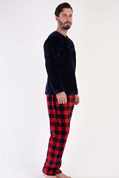 VİENETTA Erkek Uzun Kol Welsoft Lacivert Pijama Takım C3T0N4O084