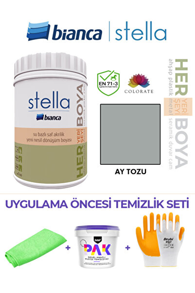 Bianca Stella Su Bazlı Boya 1Lt & Boya Öncesi Temizlik Seti