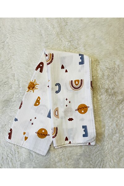 anne dokunuşu gibi KUZUM BEBE Brown Rainbow Muslin Baby Girl Swaddle Blanket