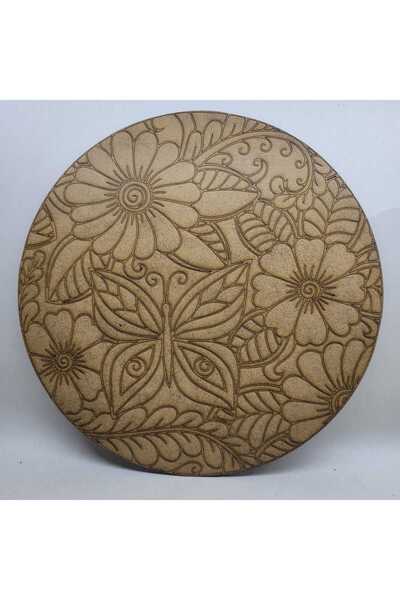 DESTİNA Destina Ahşap Mandala Boyama Çiçekli Model 24x24cm