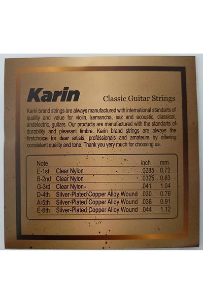 Karin K1060 Classical Guitar Set - String Set with Plectrums Gift