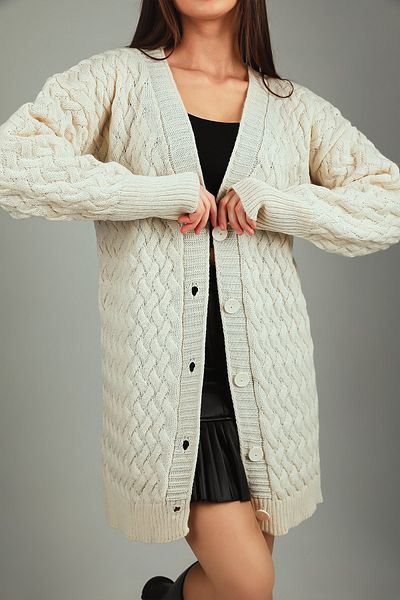 GÜLSELİ Stone Women's Knitted Detailed Knitwear Cardigan