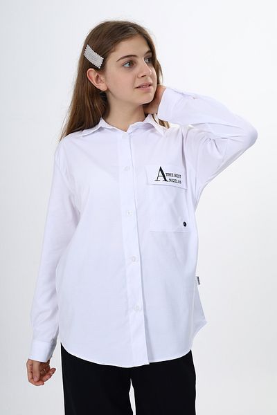 ANGELOS GIRLS Cămașă cu un singur buzunar pentru fete, cu tăietură relaxată, 9-14 ani Lx243