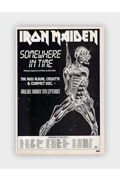 fırsatlar diyarı Iron Maiden Somewhere In Time Vintage Duvar Posteri - Duvar ...