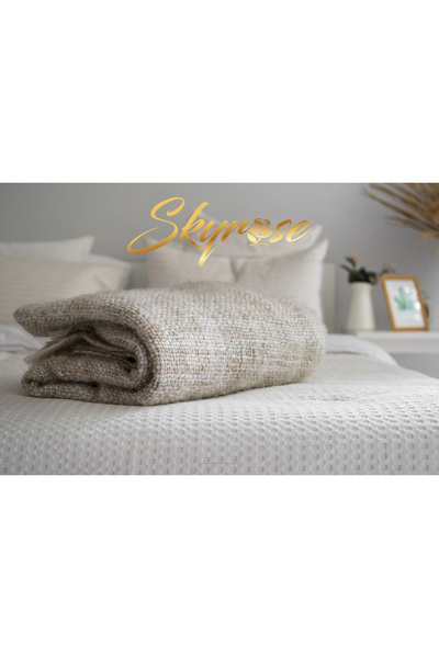 Skyrose White Single Pique with Cotton Pool, 160x230 cm Single Hotel Pique, Economic Pique, White Cover