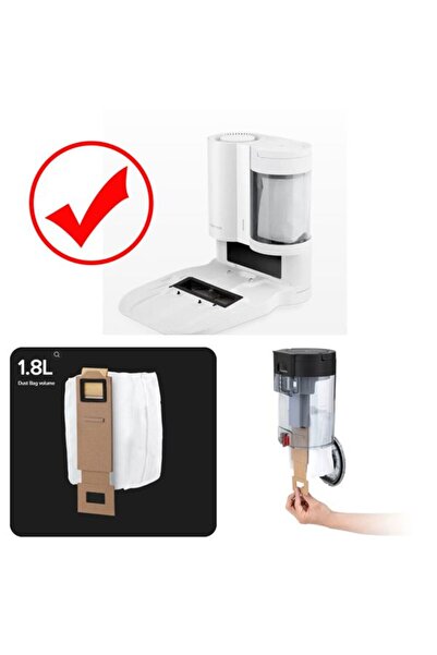 srfn ticaret 4 τεμάχια συμβατές σακούλες σκόνης για το Roborock T7S