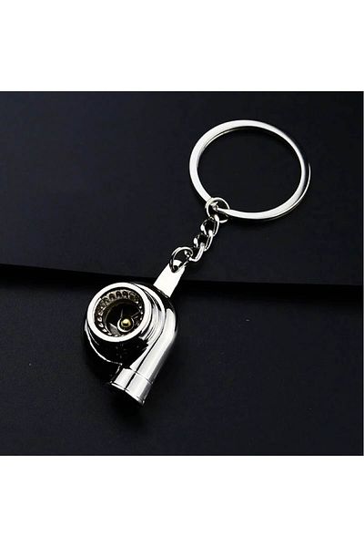 Mega Oto Market Auto Car Keychain Turbo Metal Chrome