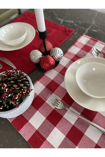 LUFA HOME 4-Piece American Service - Flat and Plaid Combination