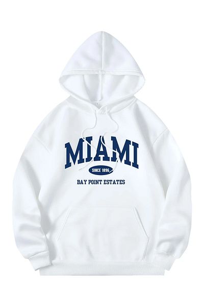 JDM Φούτερ MIAMI White Hoodie