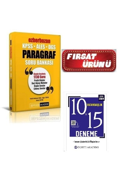 Pegem Akademi Pegem 2024 Ezberbozan KPSS ALES DGS Paragraf Soru Bankası+Kpss ...
