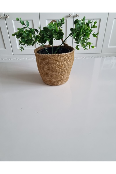 EGE ÖRGÜM سلة متعددة الأغراض / حامل / سلة زخرفية من الجوت / سلة حائط 15×14 سم