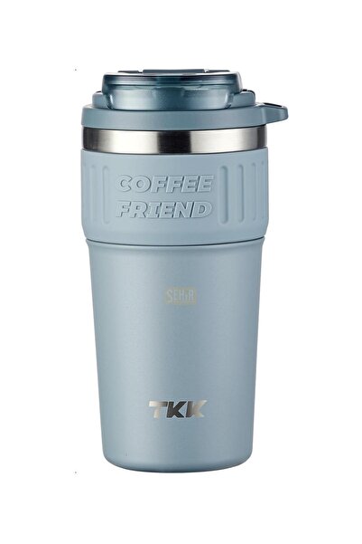 Vagonlife TKK Yeni Koleksiyon 630ml Pipetli / Pipetsiz Kullanım Askılı Paslanmaz Çelik Termos Kahve Mug Matara