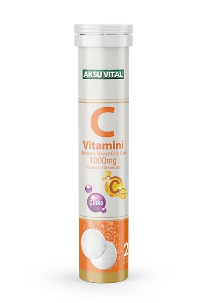 Aksu Vital Vitamin C Zinc 1000mg 20 Effervescent Tablets