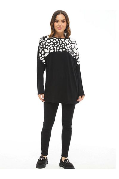 CEBECİ TİCARET WOMEN'S VISKOSE LARGE SIZE BLUZ BLACK