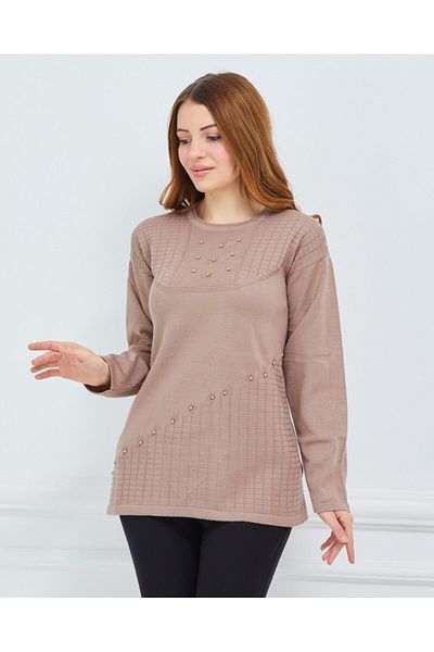 Fresh&Moda Women's Knitwear Winter Middle-Age Daily Mother Blouse Sweater