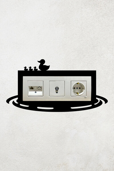 markcat Ördek ve Gölet Tasarım 3lü Priz Çerçevesi (İÇ ÖLÇÜ 22,75X8,4 CM) Üçlü...