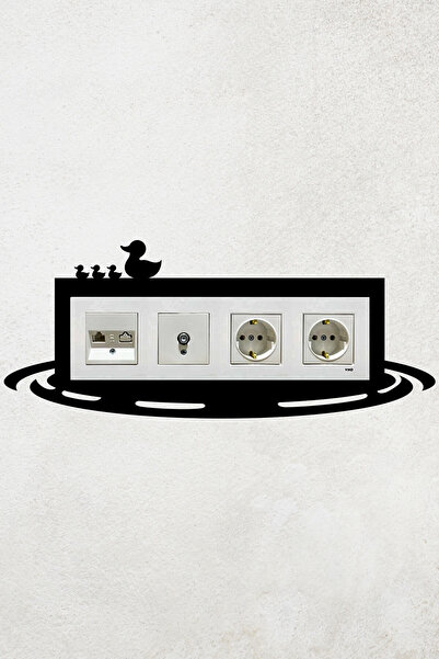 markcat Ördek ve Gölet Tasarım 4lü Priz Çerçevesi (İç Ölçü 29,7x8,4 cm) Dörtl...