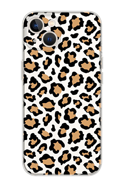 shoptocase Iphone 13 Şeffaf Leopar Desenli Telefon Kılıfı