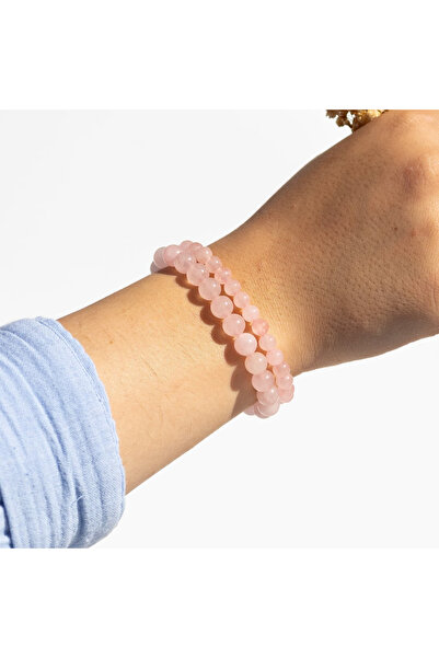 Padore Accessory Kadın Gül Kuvars Taş Bileklik