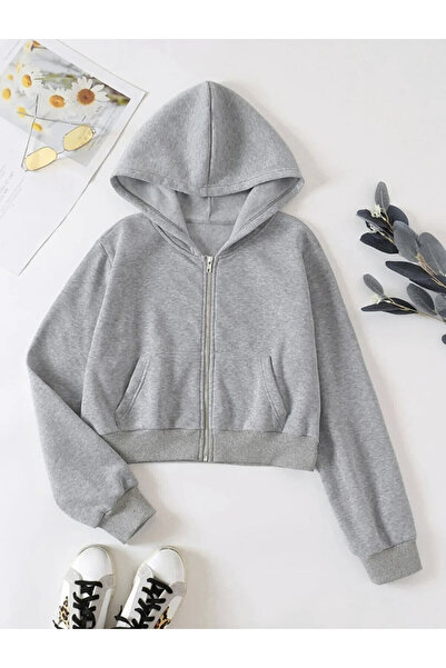 Nacar Unisex Çocuk Kapşonlu Fermuarlı Sweatshirt Hırka