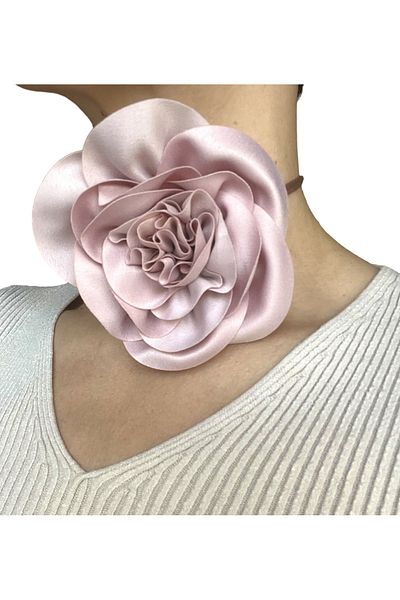 zühre balaban powder rose pendant choker