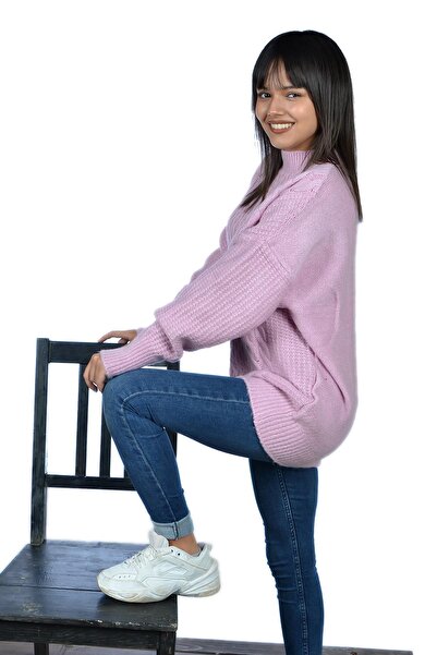 toptanhanem Ροζ ζιβάγκο casual μάλλινο πουλόβερ