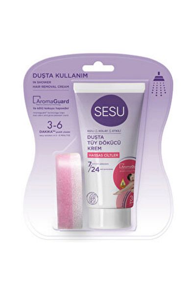 Sesu 150 ml Sesu Hair Remover in Shower - Cream Sensitive Skin, 3 PCS