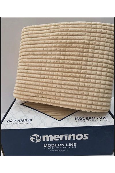 KÜBRAHOME'S Merino 3 piece welsoft blanket beige double personality