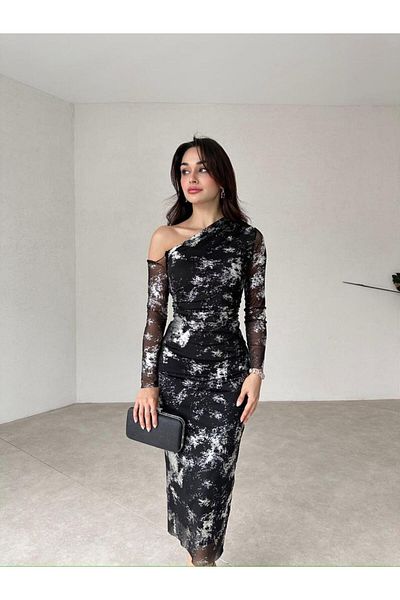 Anesa Butik Rochie de colecție specială de Anul Nou imprimată cu folie