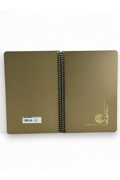 Gıpta GIPTA PLATINUM CAPAC PLASTIC CU SPIRALA 17*24 CM 70 GR HARTIE 100 YP. DUNTE – GALBEN AUR