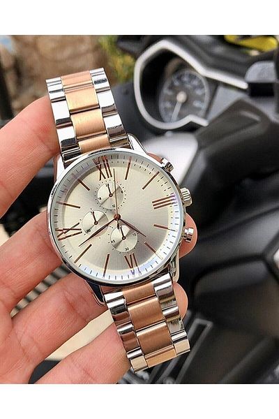 İSTLİV Silver-rose Color Men's Wristwatch with Roman Numerals