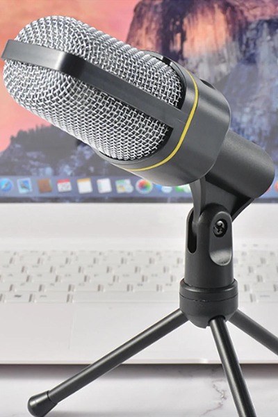 TechnoStation Bilgisayar Pc Masaüstü Profesyonel 3.5mm Kablolu Stüdyo Oyuncu Profesyonel Mikrofon Standlı SF-920