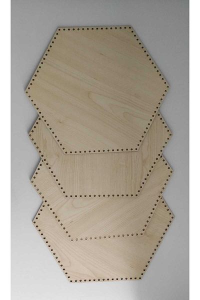 firdevsi hobi wooden basket, tray mat- hexagonal-33cm-4 pieces- available in all colors