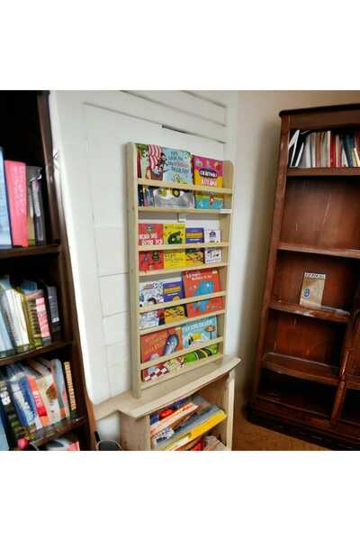 göç ahşap Montessori 100×40 Çocuk Odası Eğitici Kitaplık Ahşap Duvara Monte 4...