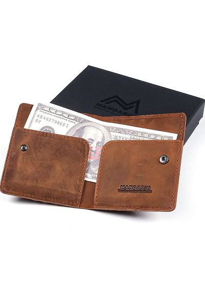 TESBİHCİBABA Mandarin| Full Grain Tokyo Men's Leather Card Holder Wallet