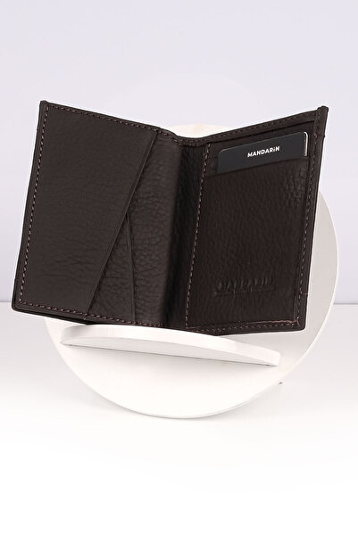 TESBİHCİBABA Mandarin Dubai Cappucino Men's Leather Card Holder Wallet