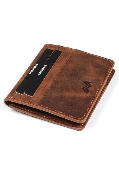 TESBİHCİBABA Mandarin| Full Grain Tokyo Men's Leather Card Holder Wallet