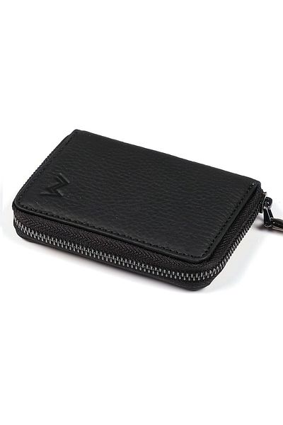 TESBİHCİBABA Mandarin Arsel London Zippered Men's Leather Card Holder - Wallet