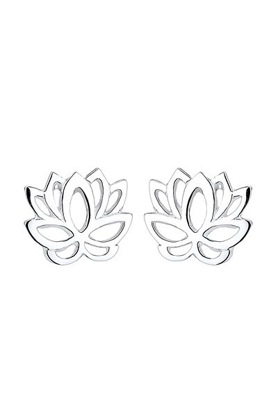 ELLI Ohrringe Lotusblume Blume Blüte Lotus Talisman Silber