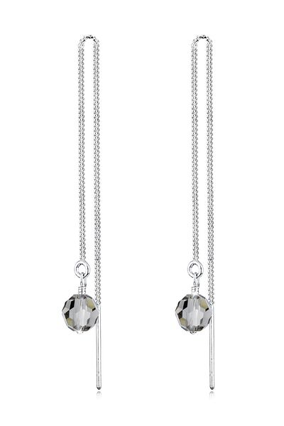 ELLI Ohrringe Kette Kugel Kristalle Eleganz Silber