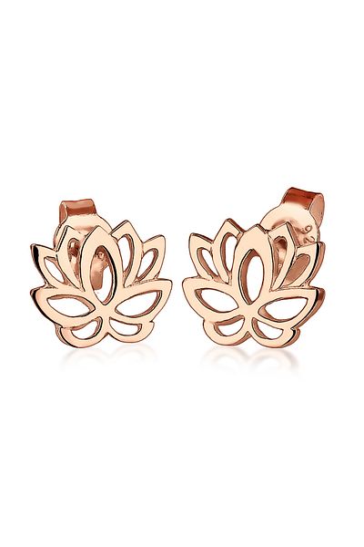 ELLI Ohrringe Lotusblume Blume Blüte Lotus Talisman Silber