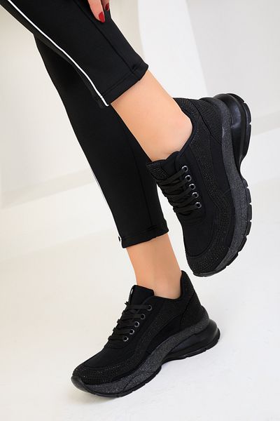 SOHO Black-Black Women's Sneakers 18665