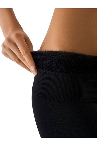 MİSTİRİK Чорапогащи Ravena Model Thinner Fit Plush Inside Fur Tople Чорапи Черен цвят