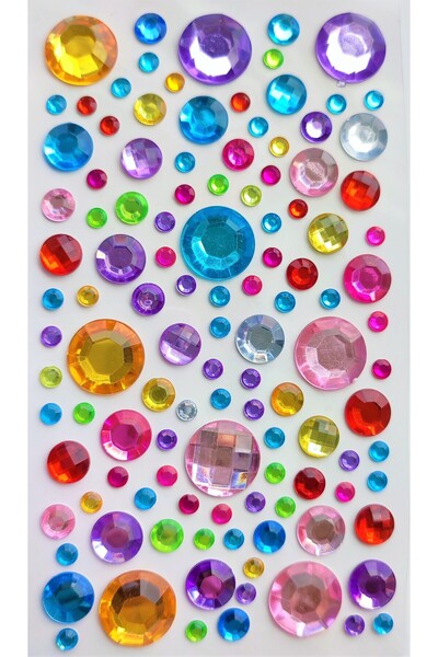 Giraffe Sticker Taş Sticker Renkli Yuvarlak Yapışkanlı Saç , Yüz Ve Tırnak Ta...