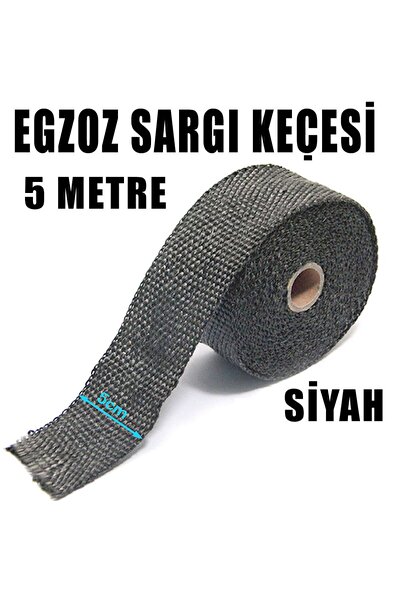 YSGMOTOPARTS Egzoz Yanmaz Sargı Keçesi 5 Metre Siyah