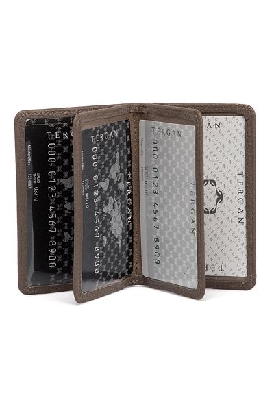 Tergan Μπεζ Δερμάτινη θήκη για κάρτες Unisex 01601b73