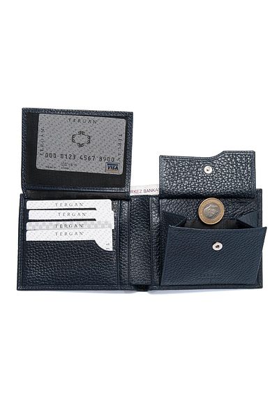 Tergan Navy Blue Leather Men's Wallet 01469a38