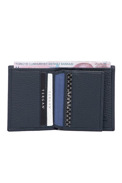 Tergan Navy Blue Leather Men's Wallet 01503a38