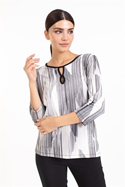 Villager&Son Vs Çizgili K.kol Tshırt 142 007 Beyaz/desenli