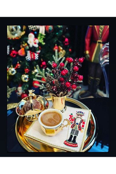 ge living New Year Series Nutcrackers Themed 4-Piece Cocktail Napkins